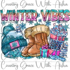 Sublimation Transfer Winter Vibes Ready To Press Heat Transfer