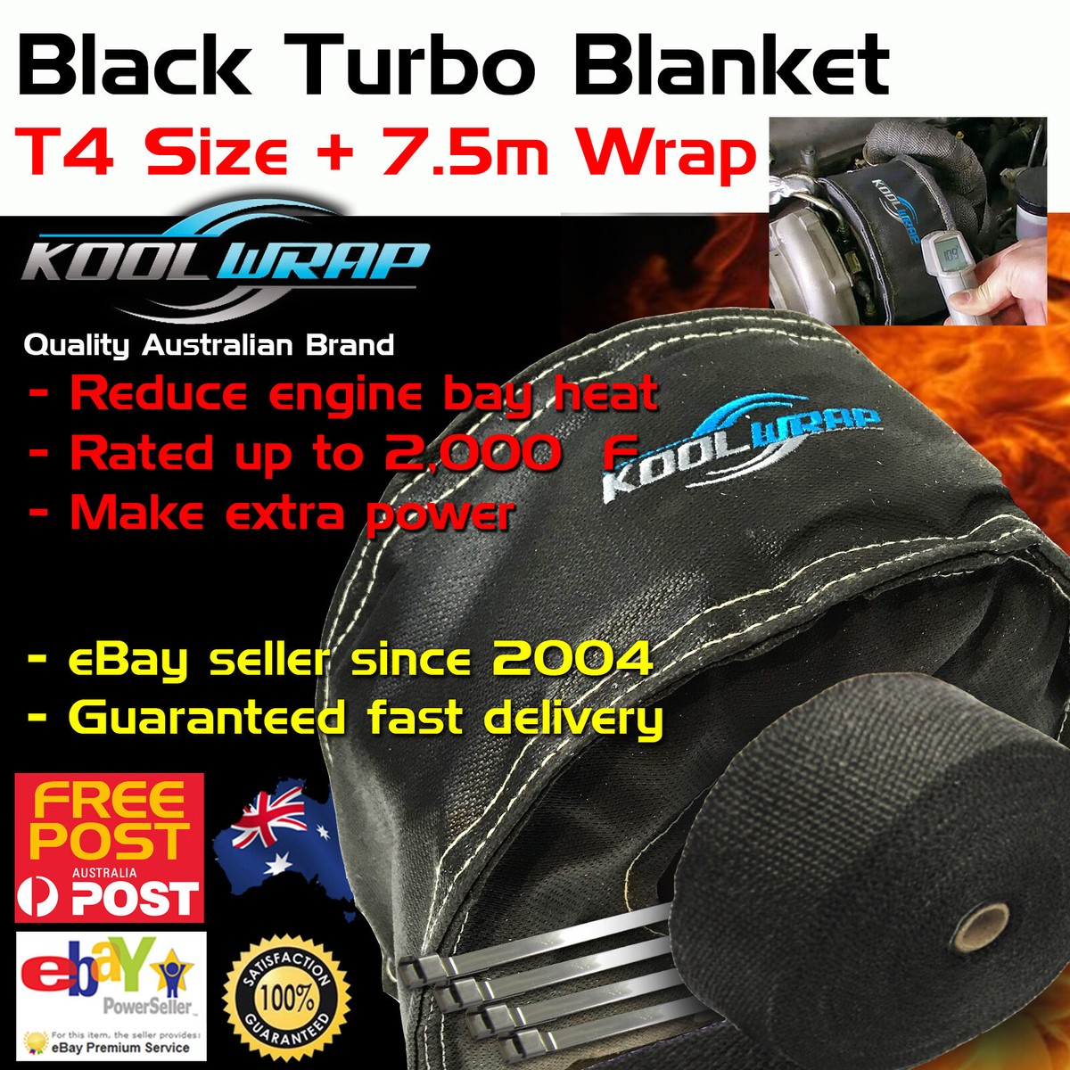 PTP 000503 T3 T4 Turbo Blanket/Turbo Shield/Heat Shield - Black In - Foto 4