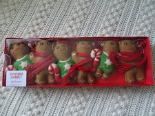 PEPPERMINT SQUARE 6 foot GINGERBREAD Boy and Girl felt Christmas Garland NIB