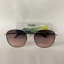 New Quay Australia Jezabell Round Sunglasses Gold Brown