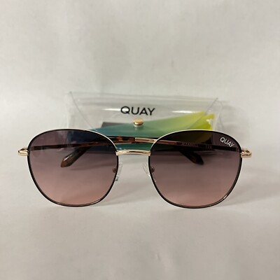 New Quay Australia Jezabell Round Sunglasses Gold Brown
