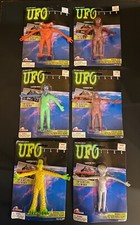COMPLETE SET -Vintage Concepts UFO FILES Bendable Alien Action Figures w/ Cards 