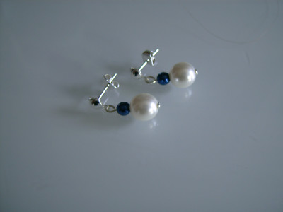 Boucles D'oreilles Turquoise à Clous - Perles Verre Pour Mariage Ou Robe - Pas Cher