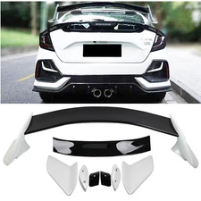 For 2016-2021 Honda Civic Hatchback Type-R Black & White Rear Trunk Spoiler Wing