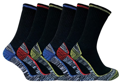 Mens Womens Moisture Wicking Heavy Duty Cotton Bamboo Work Boot Socks for Summer - 6 Pairs (BWS) - Bamboo