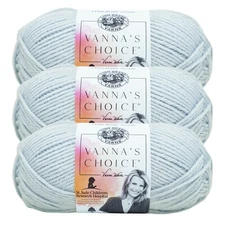 (3 Pack) Lion Brand Yarn 860-105H Vanna's Choice Yarn, Silver Blue