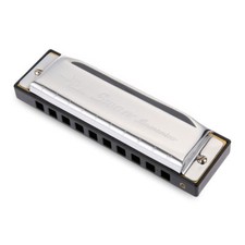 Armonica a bocca musica blues folk resina+metallo in DO 10 fori + custodia SWAN