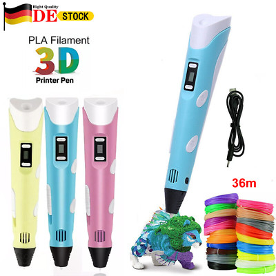 Kinder 3D Stifte Set 3D Druckstift 36m 12Farben PLA Filament DIY 3D Printing Pen