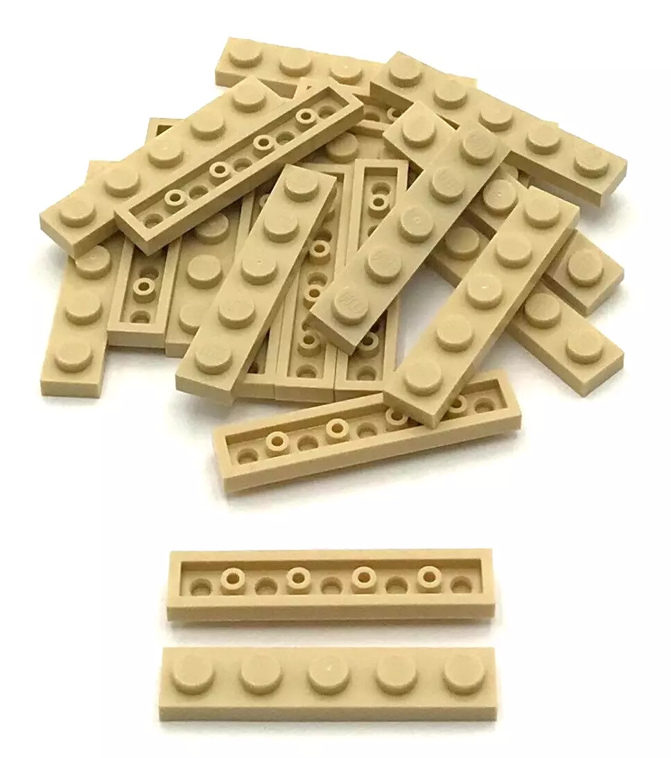 Lego 20 New Rare Tan Plates 1 x 5 Stud Pieces