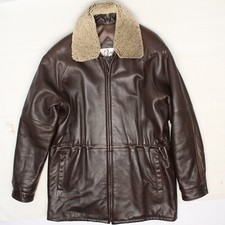 Remy Leather Bomber Jacket Womens S Dark Brown Removable Shearling Collar Usa