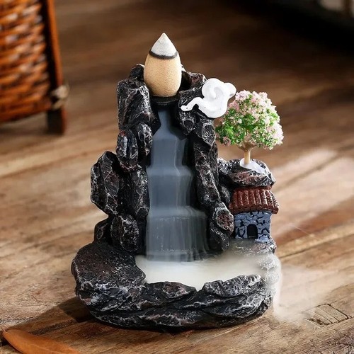 Backflow Waterfall Incense Holder Home Decor Aromatherapy Mini Ornament - Picture 4 of 11