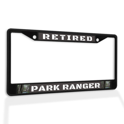 Metal License Plate Frame Vinyl Insert Retired Park Ranger A | eBay