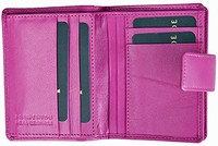Ladies Quality Compact Soft Leather Purse Wallet Cerise Ladies Quality Compact Soft Leather Purse Wallet Cerise