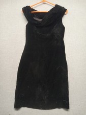 Cathy Hardwick Dress Black Velvet Women's Size 4 Sleeveless Cowel Neck VINTAGE