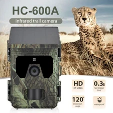 Solar Trail Camera 30MP 4K Wildlife Hunting Cam Night Vision No Glow LED Outdoor