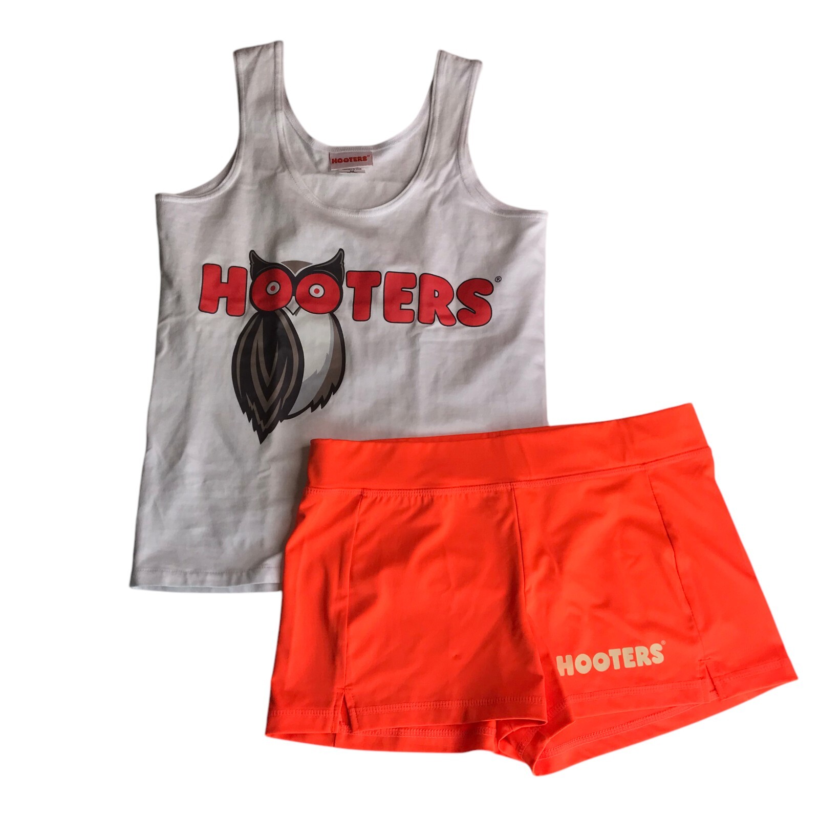 HOOTERS Uniform Halloween TANK TOP Booty Cheeky SHORTS MEDIUM