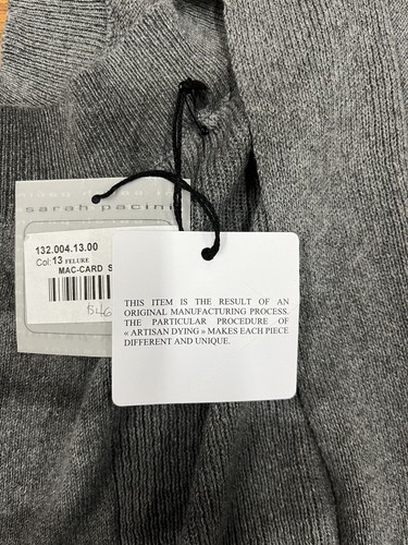 Sarah Pacini Pullover Weste, ONE SIZE, 90% Baumwolle 10% Kaschmir, grau, ITALY MADE, Neu mit Etikett - Bild 6 von 9