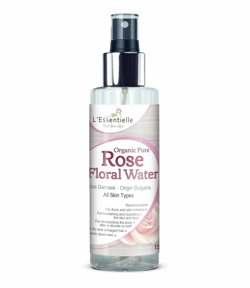 Organic Pure Rose Water 150ml Rosa Damask Hydrosol Bulgaria Origin Rosewater