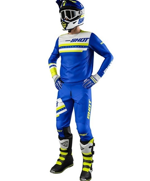 PANTALONI PANT CROSS ENDURO SHOT SHINING NAVY YELLOW FLUO  TG 30 - Imagen 4 de 4