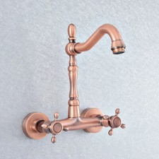 Antique Copper Wall Mounted Swivel Kitchen Faucet Bathroom Sink Mixer Tap 2sf863
