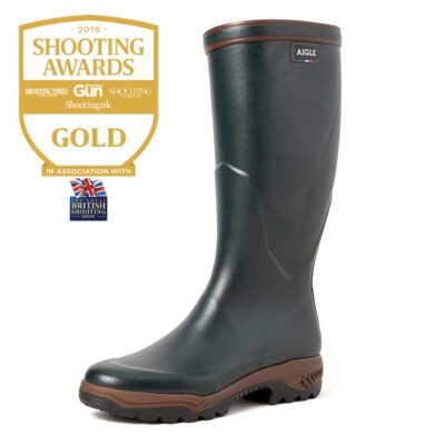 Aigle Parcours Wellington Boot Green Bronze Wellies Mens