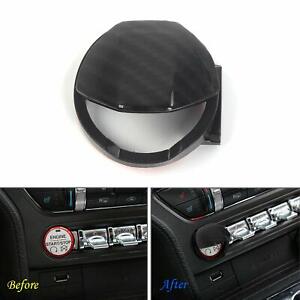 Carbon Fiber Engine Start Stop Button Switch Cover Trim For Ford Mustang 2015+