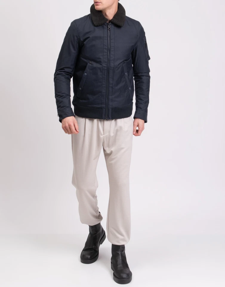 RRP€449 SPIEWAK Jacket Size M Blue Full Zip Faux Fur Collar - Image 2 of 4