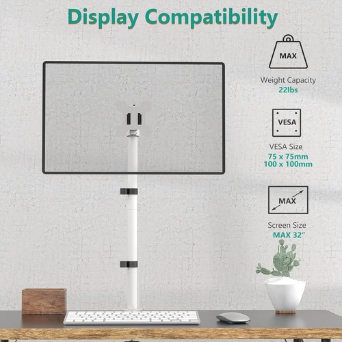Single Monitor Arm for Screen Up to 32 Inch, Extra Tall Articulating Monitor Mo - 第 3/8 張圖片