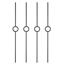 Black Iron Single Circle Stair Spindle Baluster Metal Railing