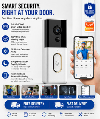 AUSHA V2 WiFi Video Doorbell 1080P PIR Motion 160° Wide Angle Tuya Smart App Cam