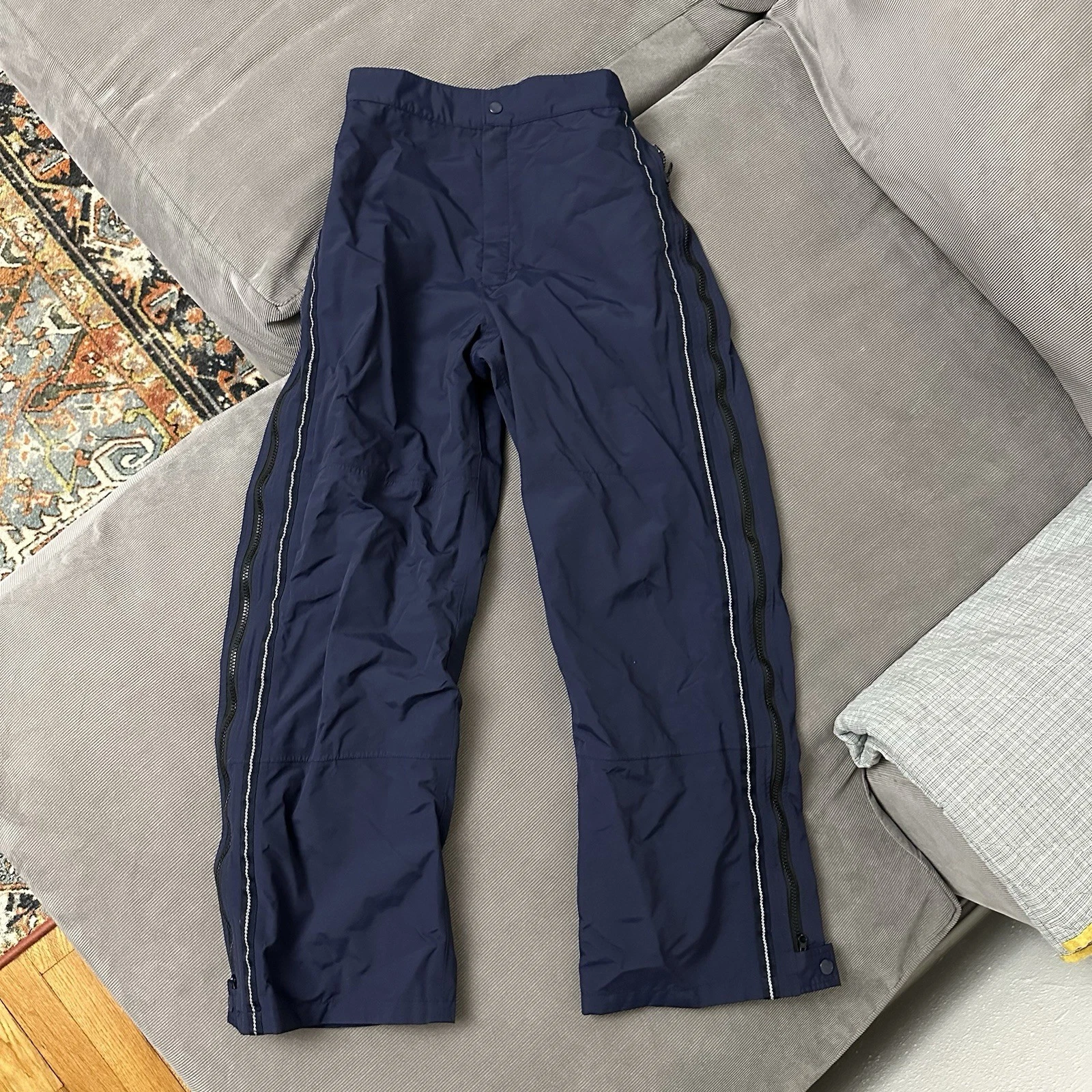 United Airlines By Brookhurst Rain Weather Pants Size Small Full Zip Legs