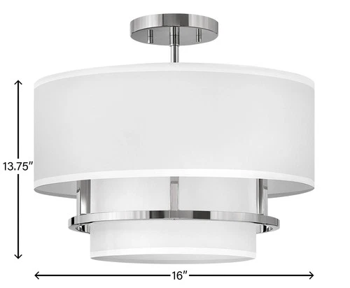 Hinkley Graham 16" Wide Polished Nickel 3 Light Ceiling Light - Picture 6 of 8
