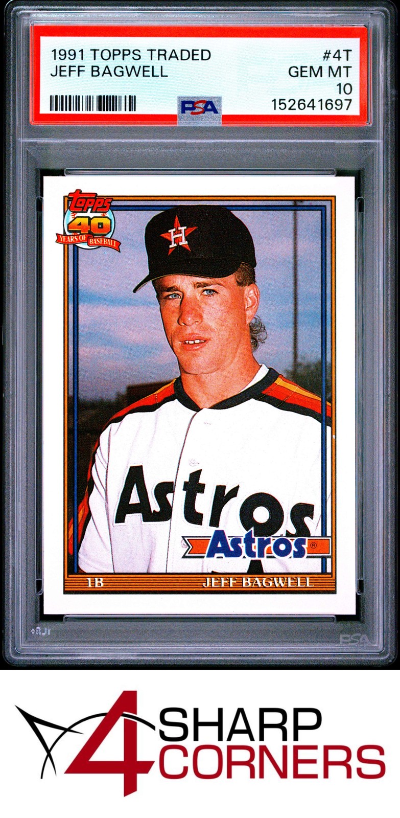 1991 TOPPS TRADED #4T JEFF BAGWELL RC ASTROS HOF PSA 10