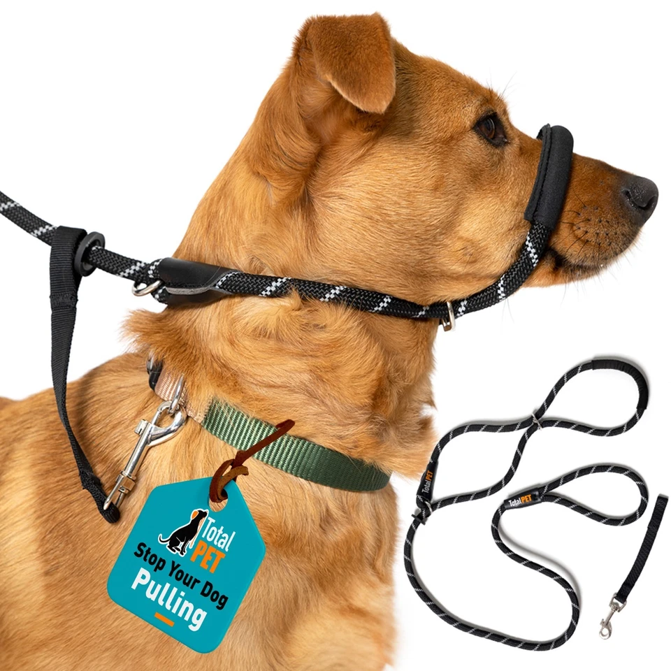 TOTAL PET Figure of 8 Dog Lead Leash - Rope With Padding & Collar Attachment - S/M & M/L