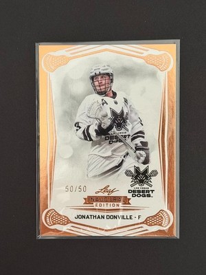 Jonathan Donville 2025 Leaf NLL Inaugural Edition Rose Gold Rookie Card # 49 /50