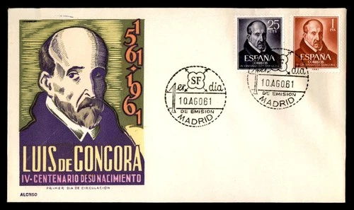 Mayfairstamps Spain FDC 1961 dual Luis de Gongora 4th centenary of birth First D