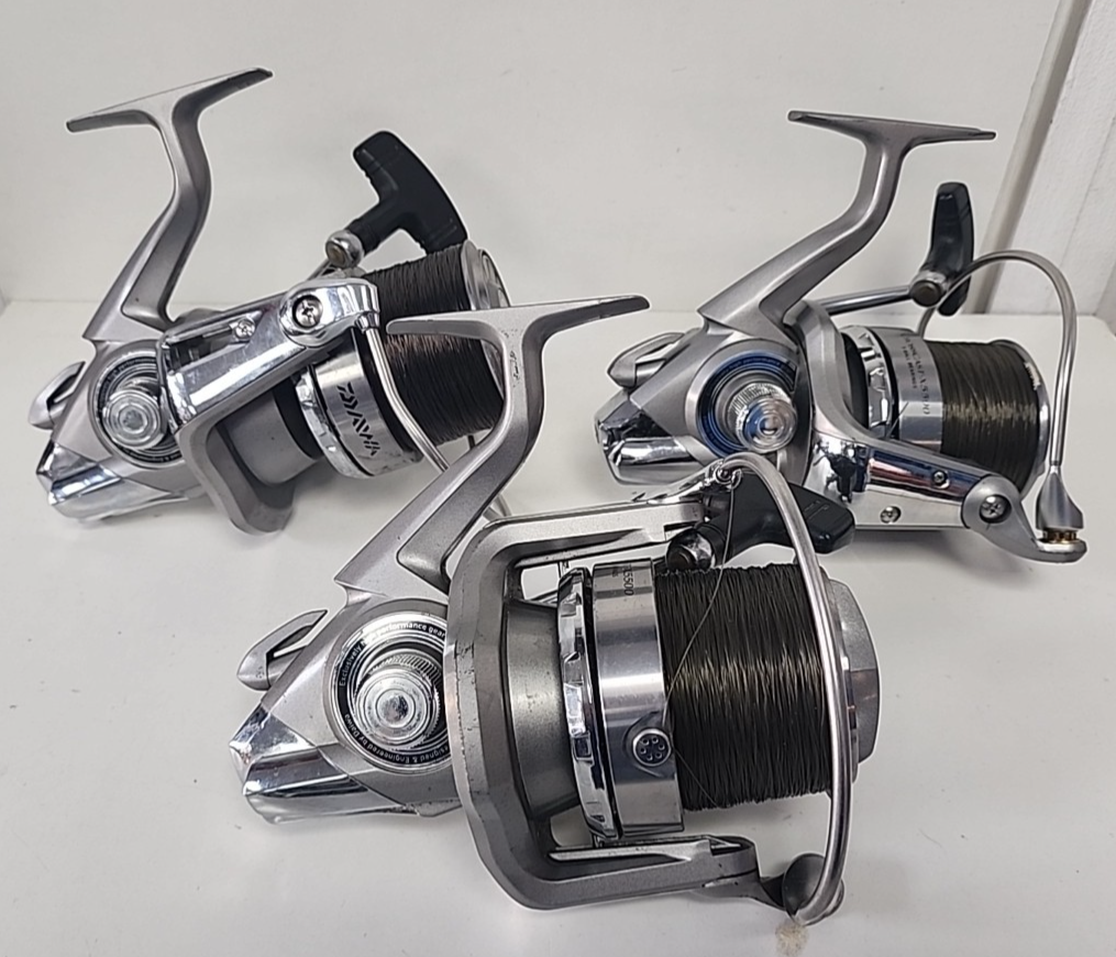 3x Daiwa Crosscast X-5500 Silver Carp Fishing Reel 5 Ball Bearings