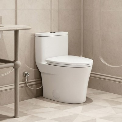 HOROW Compact One Piece Toilet ADA Chair Seat Elongated Dual Flush 1.1/1.6GPF