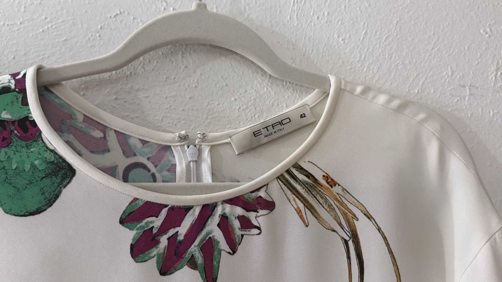 Etro Cream Shift Dress with Multicoloured Print Size 42 UK 10 image 5