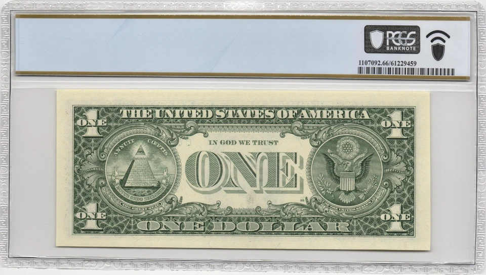 Fr.1924-C* 1999 Philadelphia $1 Federal Reserve Star Note PCGS Gem UNC 66 PPQ - Image 2 of 2