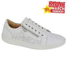 Boulevard Riva Womens Trainers Action Leather Casual Leisure Shoes White