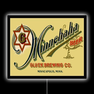 Minnehaha Beer of Minneapolis, Minnesota NEW LED Hanging Lighted Sign: 18x23''