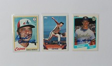 4 Baseball Trading Cards + Autogramm Astros / Brewers / Expos / USA Topps Fleer