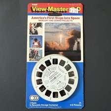 View Master 3D America's First Steps Into Space Tyco 3 Reel Set New in Box 5447