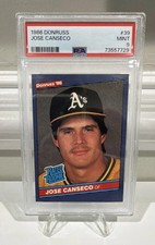 1986 Donruss Rated Rookie Jose Canseco #39 (RC) PSA 9 🔥🔥 Athletics