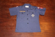 Boy Scouts of America BSA Youth Shirt Blue Small Glued Patches Short Sleeve