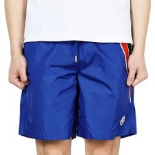 Moncler Men's Logo Patch Tape Trim Swim Shorts Blue 2C00006 53326 133348072