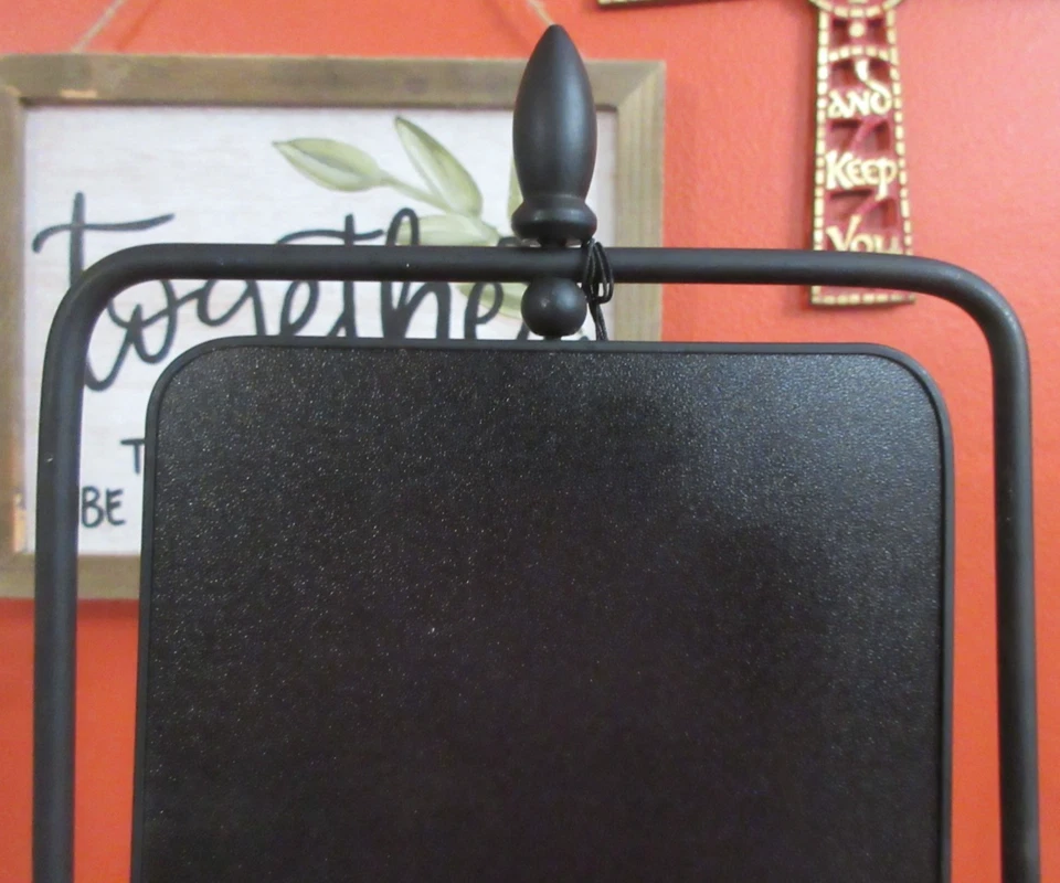 Black Metal ROTATING Swivel MENU Message CHALKBOARD 13.5" X 6.25" on STAND - Image 2 of 4