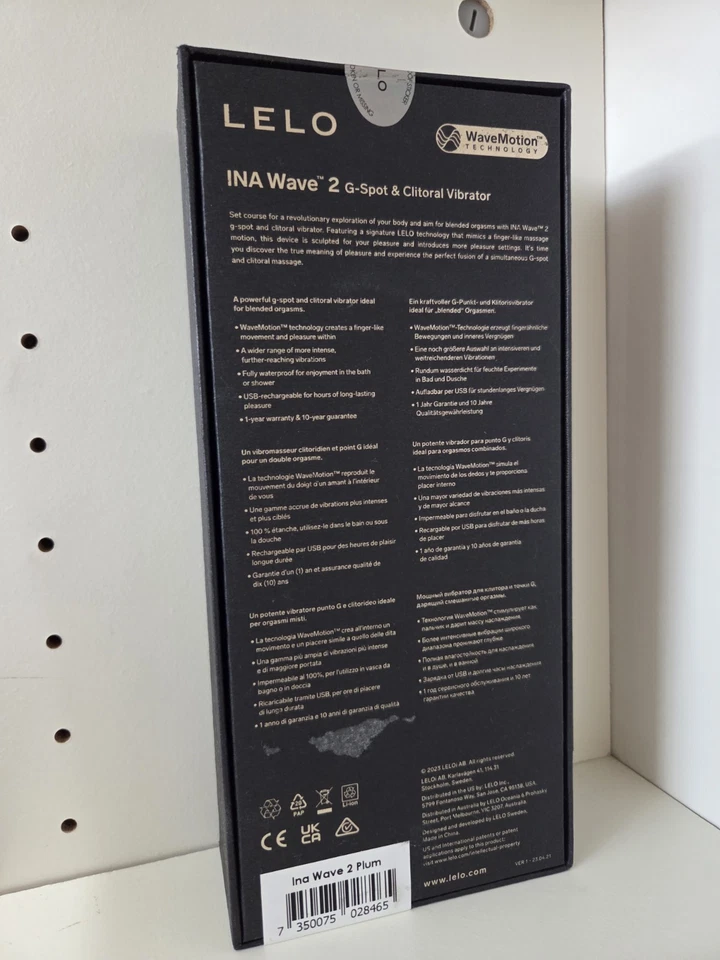 LELO INA Wave 2 Estimulador Dual Vibrador Multimodo Punto G Estimulación Clítoris Foto 2 de 3