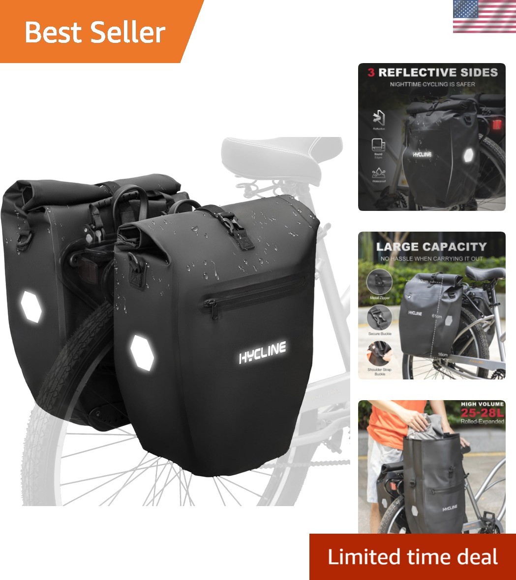 (New with tags) Large Capacity 28L Waterproof Pannier Bags - Ideal for Commuting and Touring (86.44 USD)